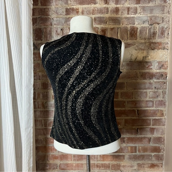Vintage Black, Silver and Gold Sparkle, Shimmer Tank/Top -Size L -TP11 - Picture 3 of 10